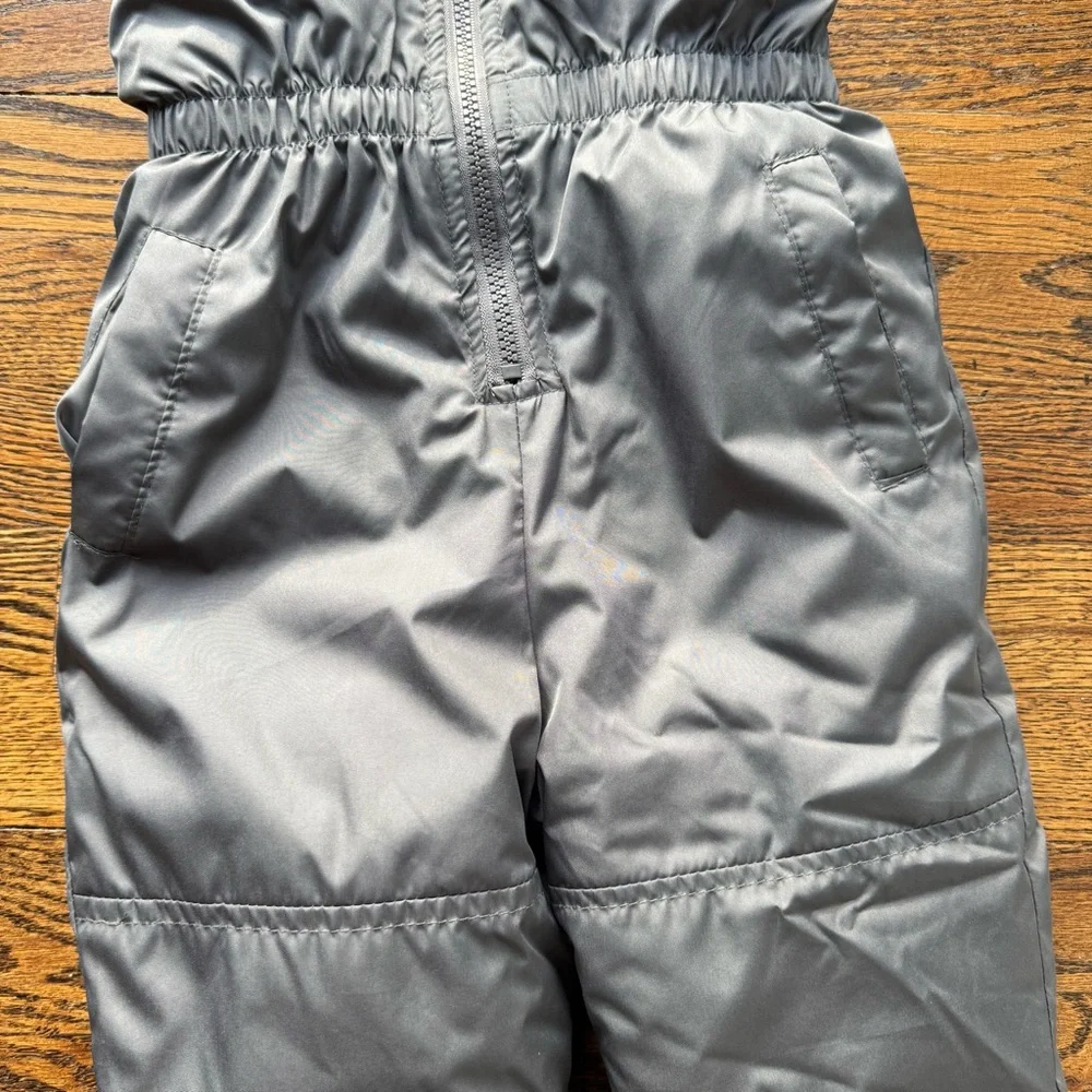 Pink Platinum Kids Gray Snow Bib Overalls 24M - Picture 3 of 9